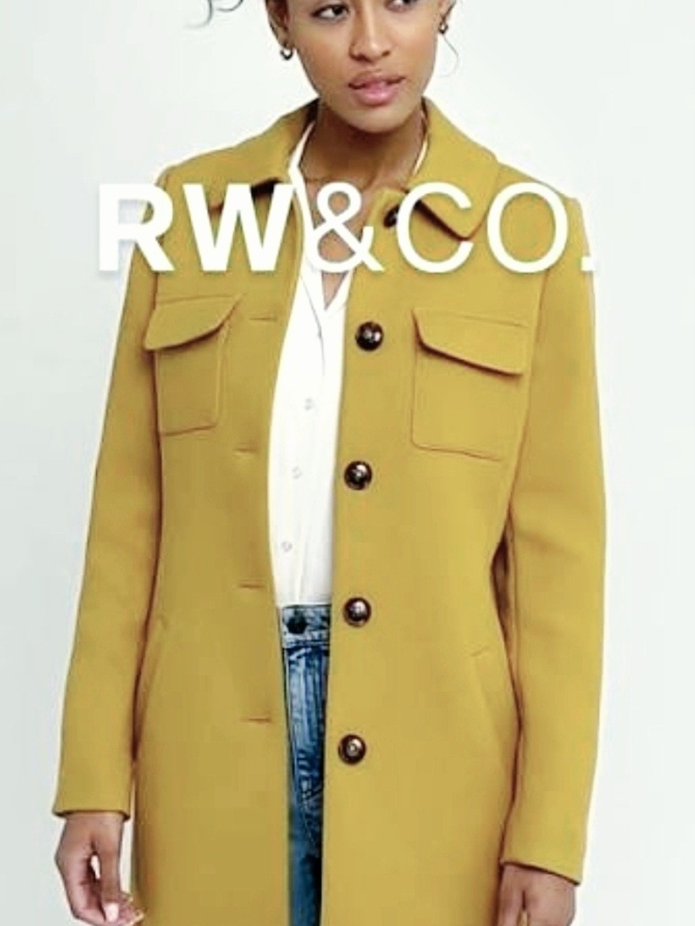 RW&CO. Mustard Yellow Long Trench Coat
